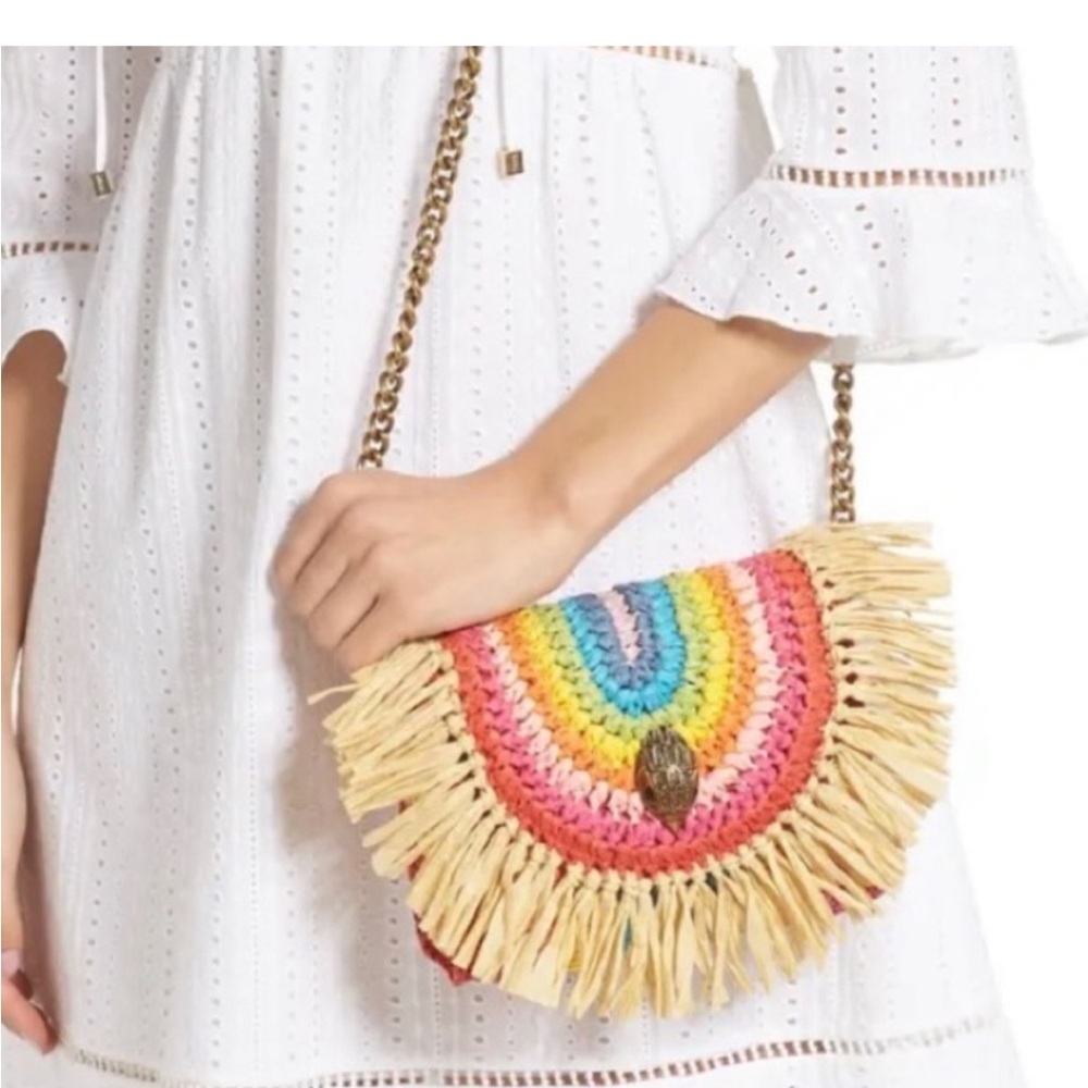 Kurt Geiger Rainbow Raffia Crossbody Bag